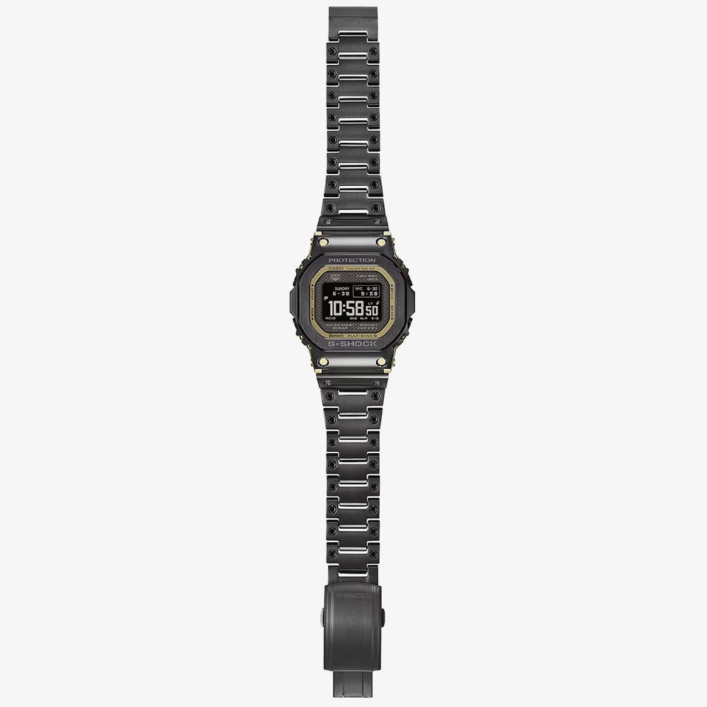 Casio Mens G-Shock Full Metal Origin 5000 Series Black & Gold Digital Solar Bracelet Watch GMW-BZ5000BD-1ER
