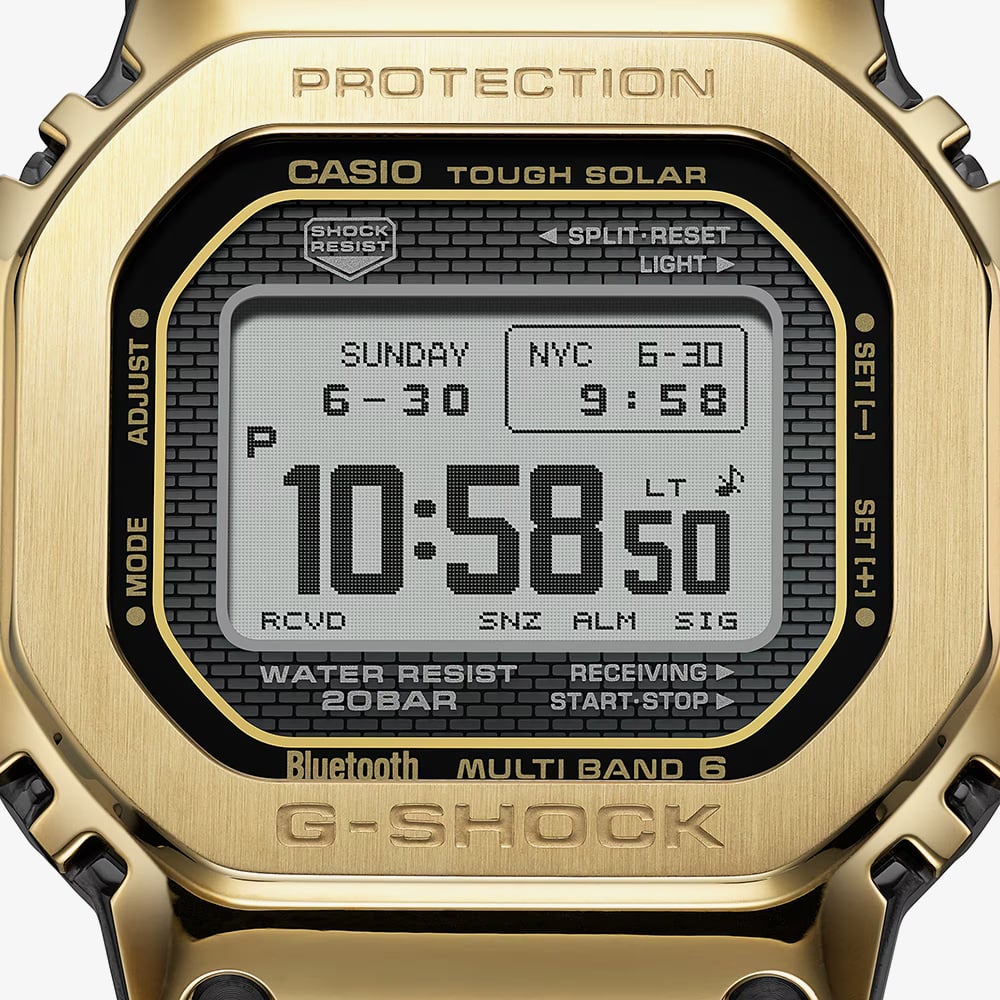 Casio Mens G-Shock Full Metal Origin 5000 Series Gold Plated Digital Solar Bracelet Watch GMW-BZ5000GD-9ER