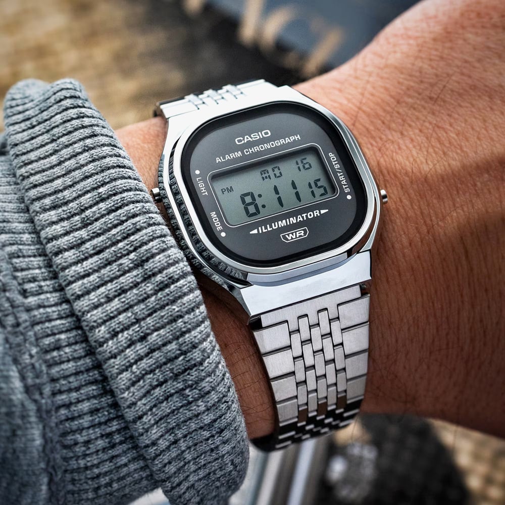 Casio Vintage Grey Dial Bracelet Watch A140WE-8AEF