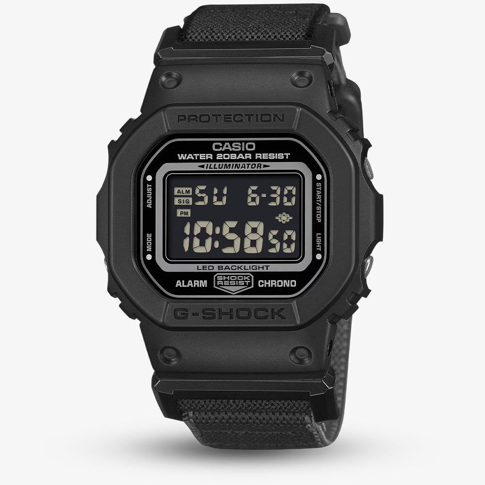 Casio Mens G-Shock Digital Black FIDLOCK Buckle Watch DW-5600MNC-1ER