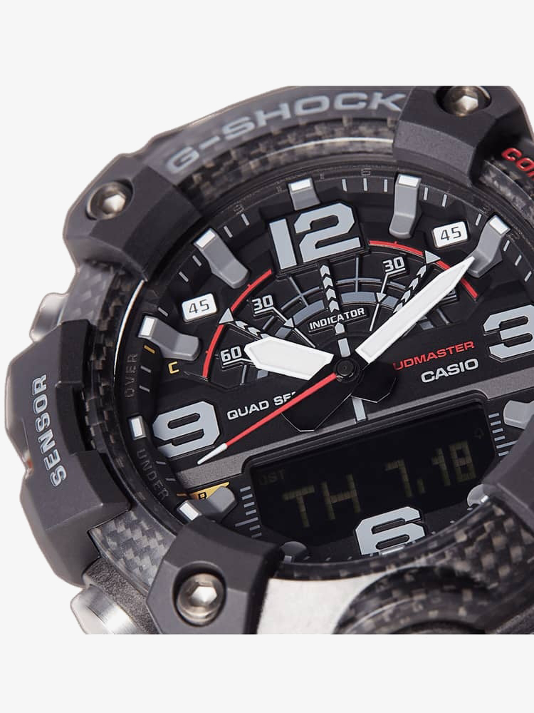 Casio G-Shock Master Of G Mudmaster Carbon Core Guard Dual Display Black Plastic Strap Smartwatch GG-B100-1AER