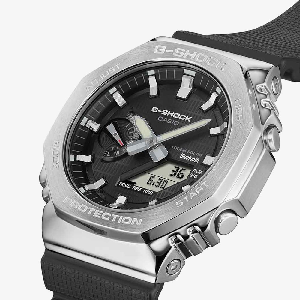 Casio G-Shock Metal Covered 2100 Black & Silver Watch GBM-2100-1AER