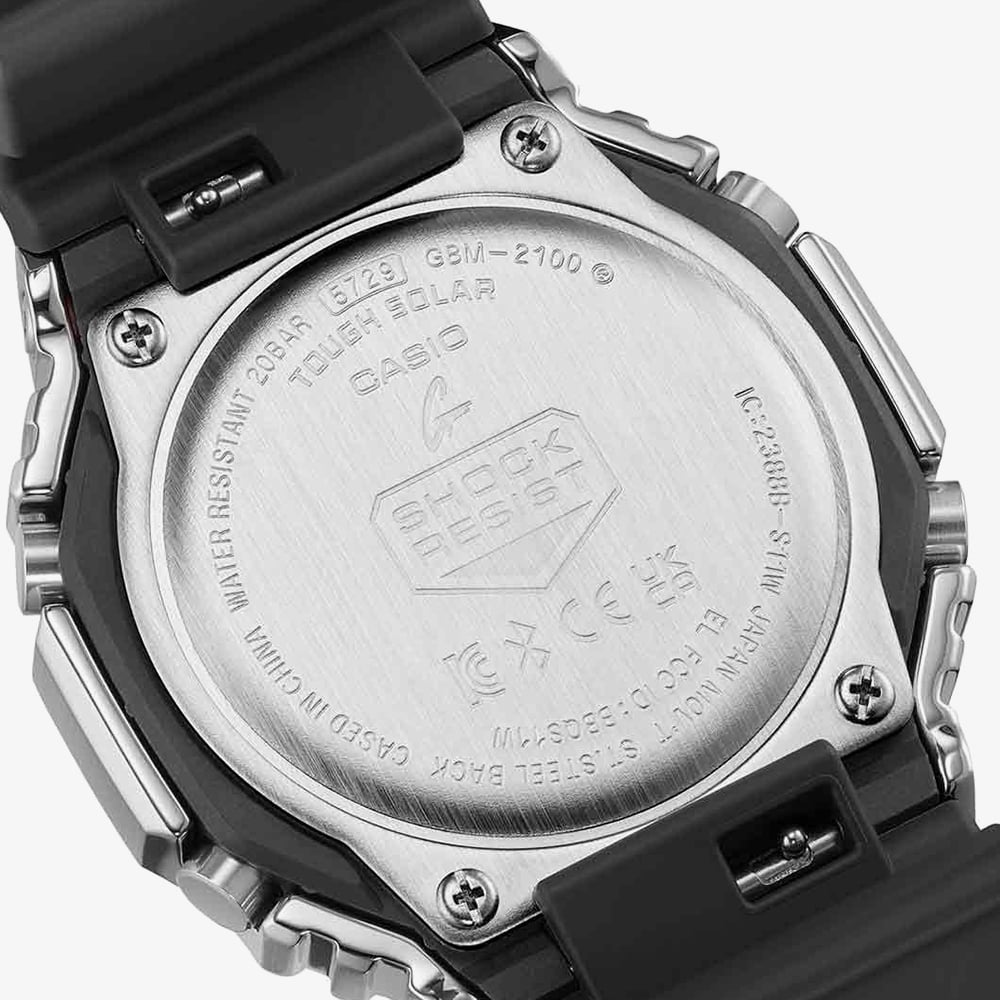 Casio G-Shock Metal Covered 2100 Black & Silver Watch GBM-2100-1AER