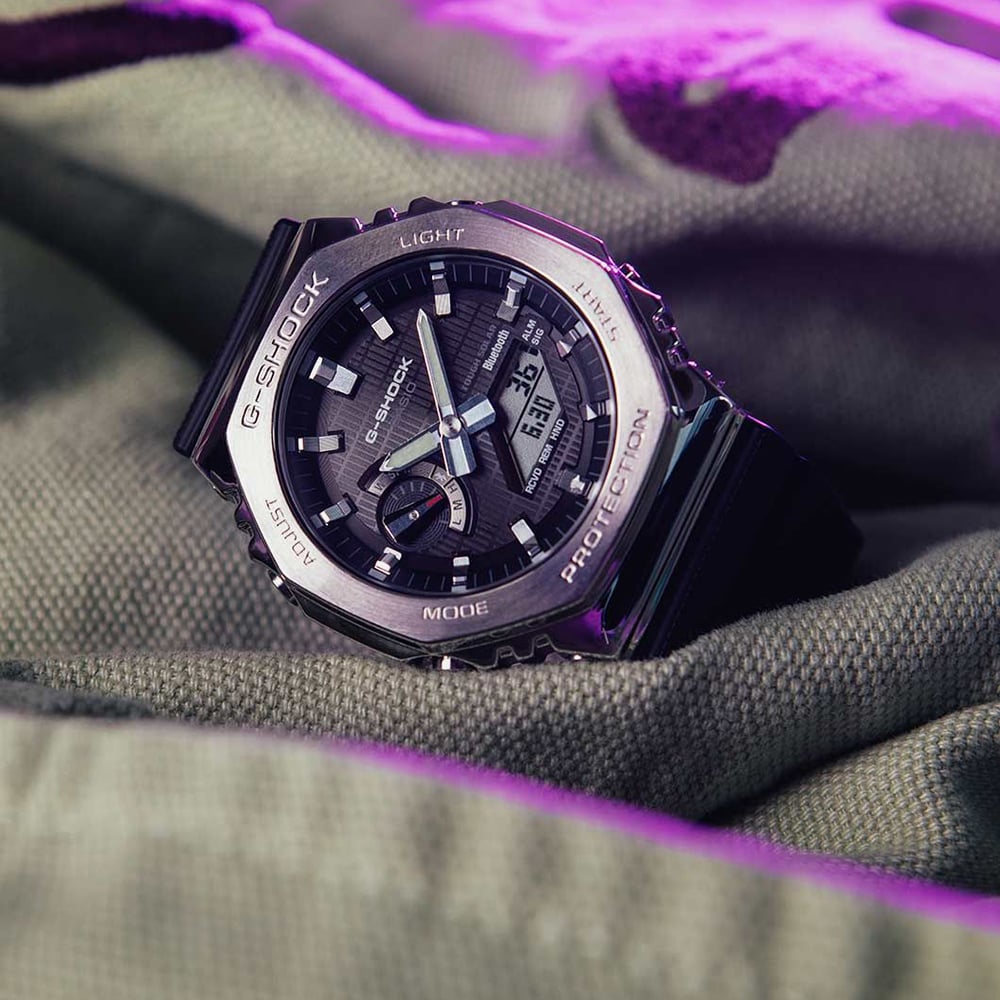 Casio G-Shock Metal Covered 2100 Black & Silver Watch GBM-2100-1AER