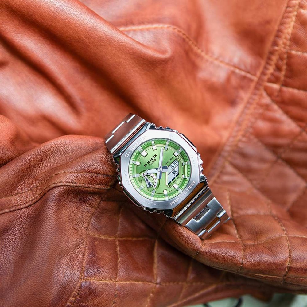 Casio G-Shock Metallic Green Dual Display Watch GM-2110D-3AER