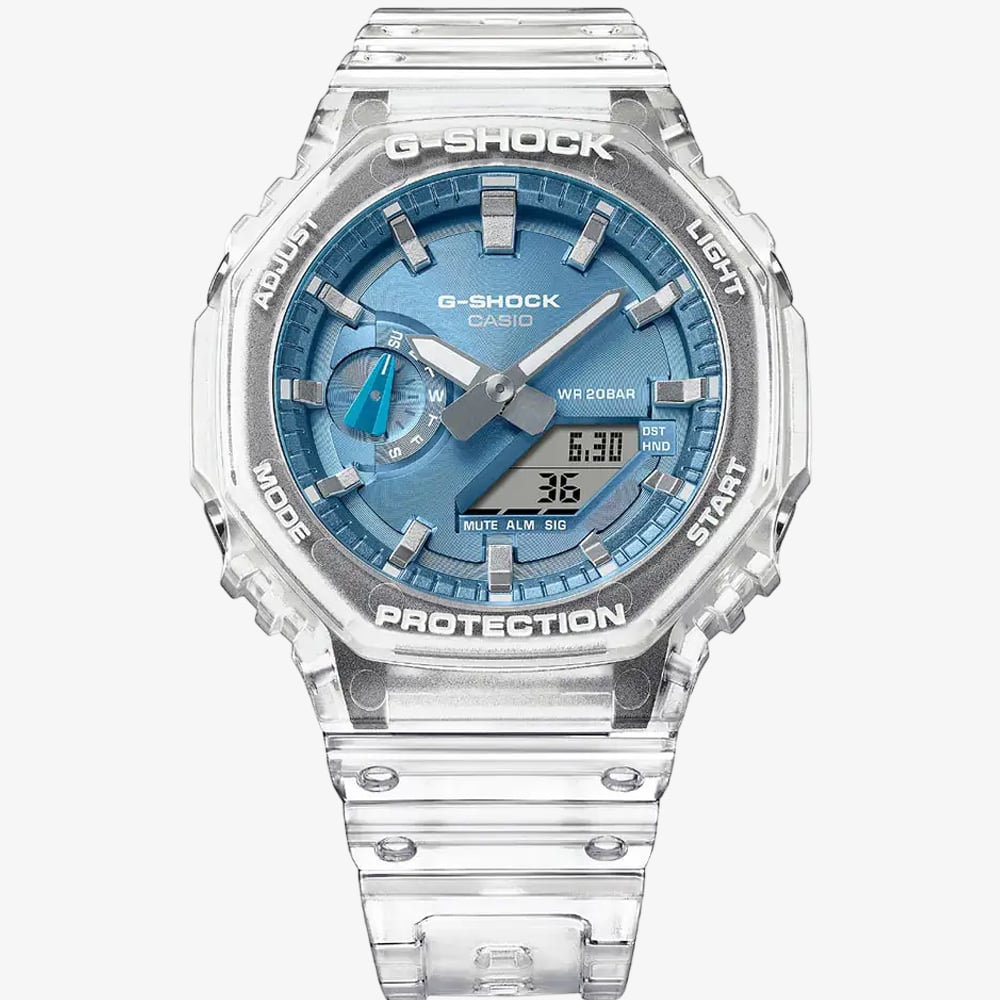 Casio Unisex G-Shock Metallic Blue Dual Display Watch GA-2100BM-7A2ER
