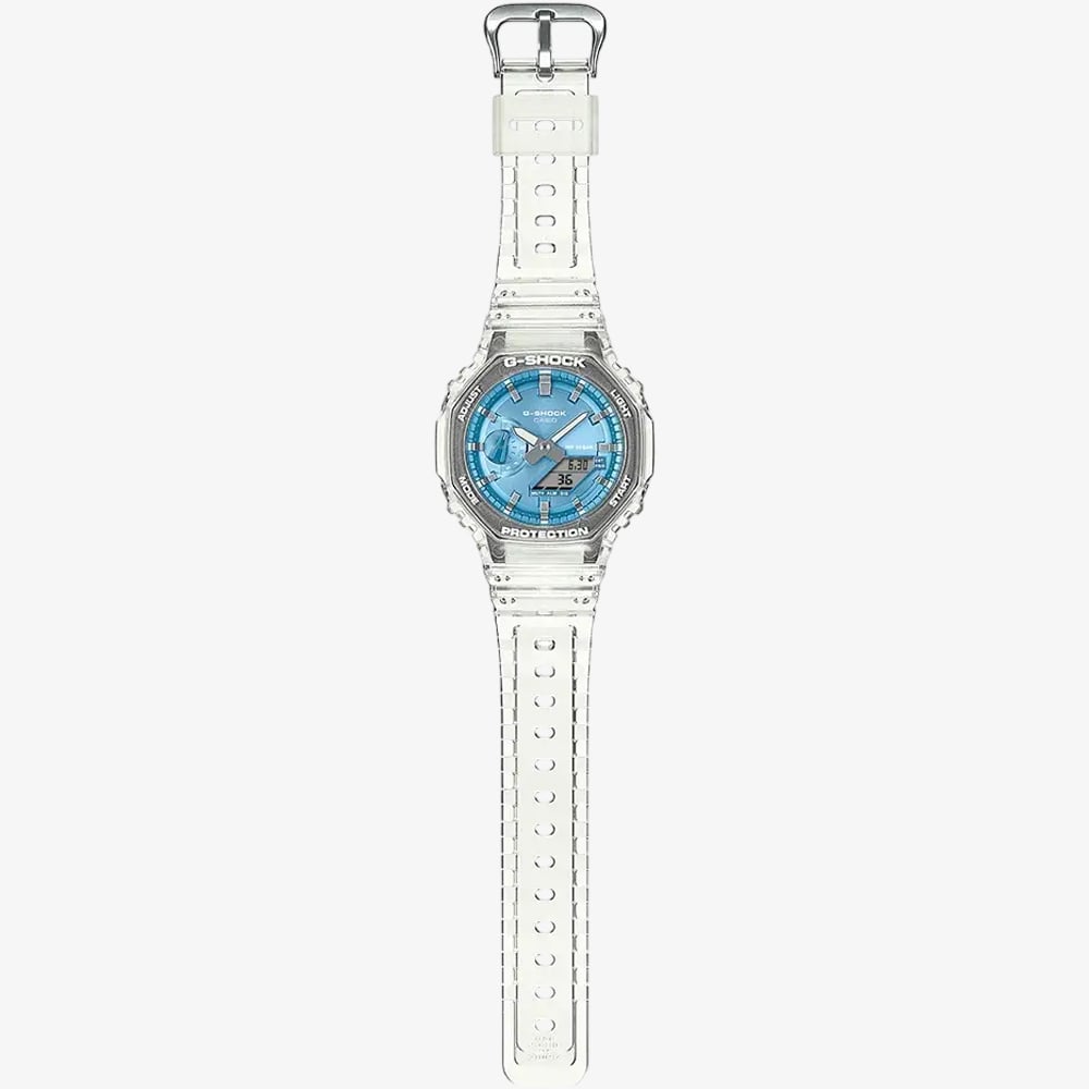Casio Unisex G-Shock Metallic Blue Dual Display Watch GA-2100BM-7A2ER