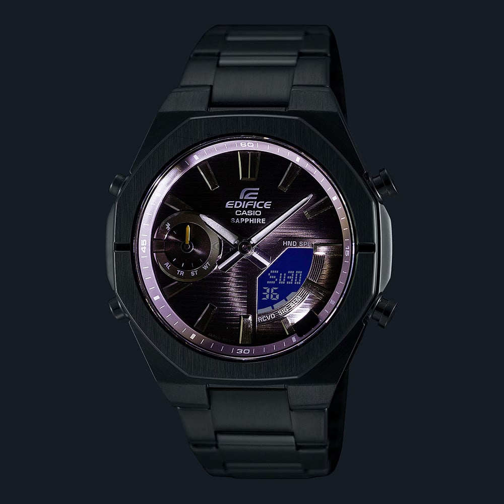 Casio Mens Edifice Grey Dial Dual Display Smart Watch ECB-S10D-8AEF
