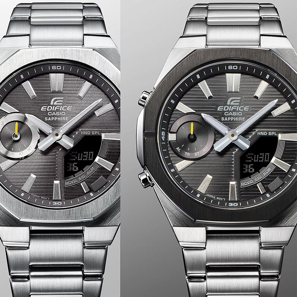 Casio Mens Edifice Grey Dial Dual Display Smart Watch ECB-S10D-8AEF