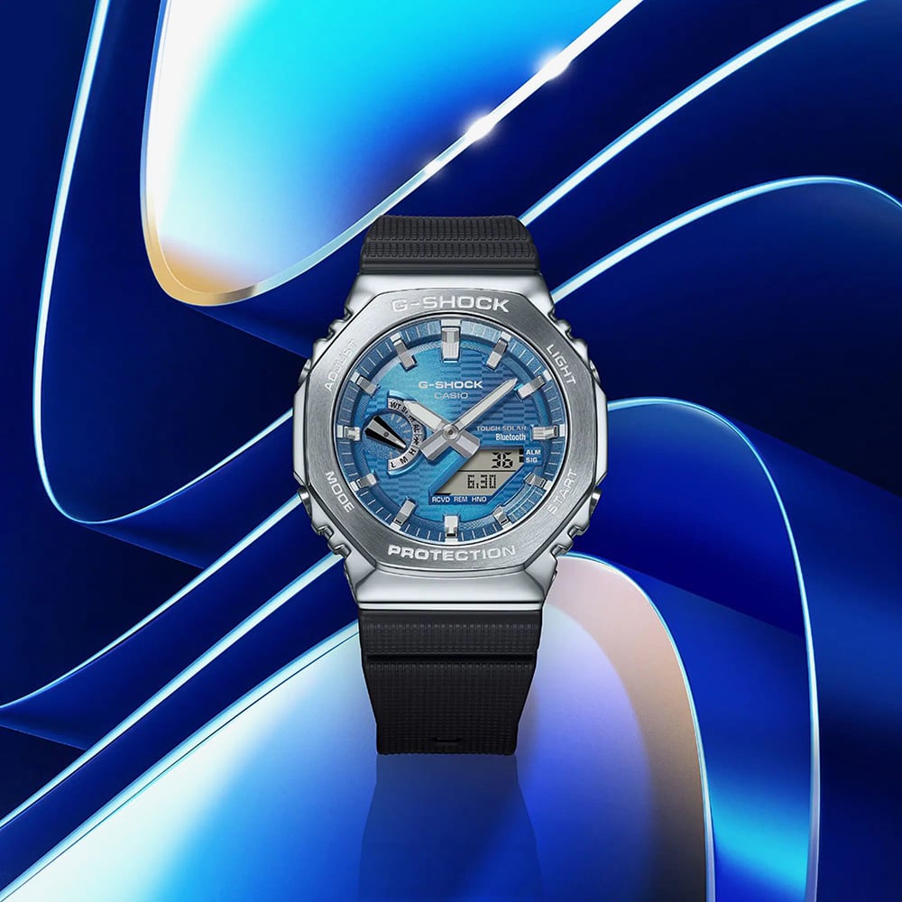 Casio G Shock G-Steel 2100 Series Vapour Blue Dial Watch GBM-2100A-2BER