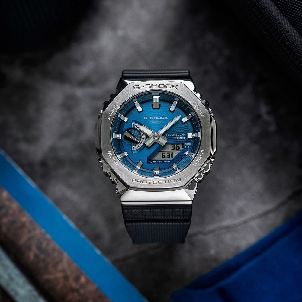 Casio G Shock G-Steel 2100 Series Vapour Blue Dial Watch GBM-2100A-2BER