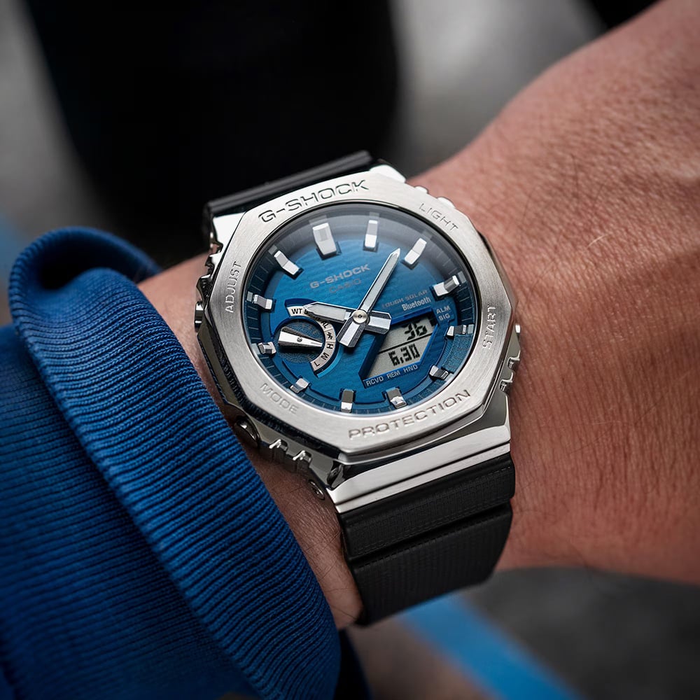 Casio G Shock G-Steel 2100 Series Vapour Blue Dial Watch GBM-2100A-2BER