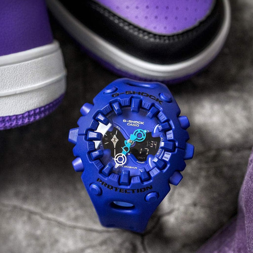 Casio Mens G-Shock Cool Eyes Purple Dual Display Watch GA-V01-2AER