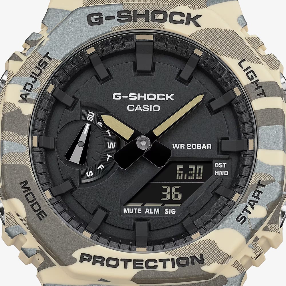 Casio Mens G-Shock 2100 Series Green Camo Strap Watch GA-2100CM-5AER