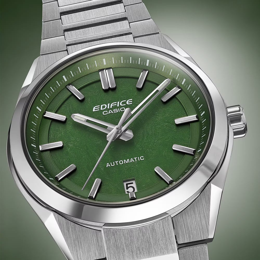 Casio Mens Edifice Forged Carbon Green Dial Watch EFK-100D-3AER