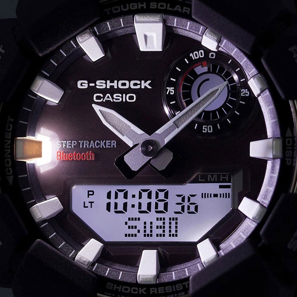 Casio Mens G-Shock Dual Display Black Plastic Strap Smart Watch GA-B010-1AER