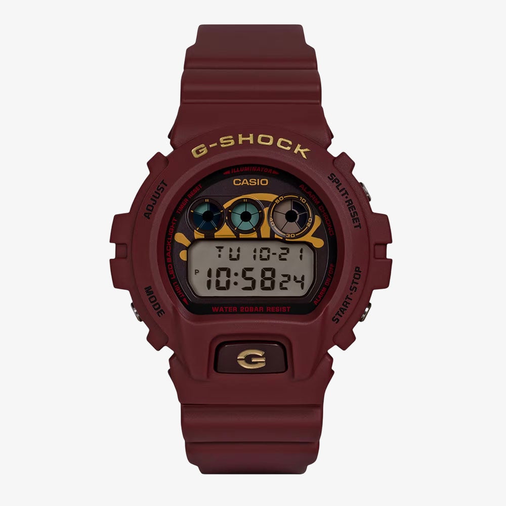 Casio Mens Limited Edition G-Shock x Syna Digital Red Plastic Strap Watch DW-6900CC25-4ER