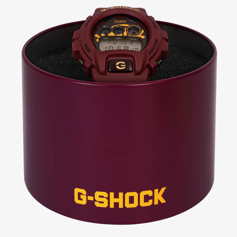 Casio Mens Limited Edition G-Shock x Syna Digital Red Plastic Strap Watch DW-6900CC25-4ER