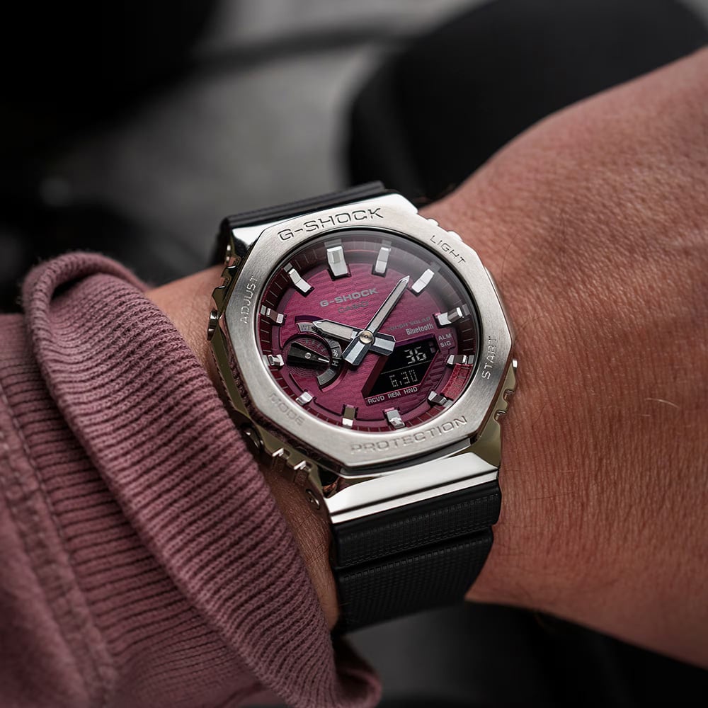 Casio G Shock G-Steel 2100 Series Vapour Pink Dial Watch GBM-2100A-4BER