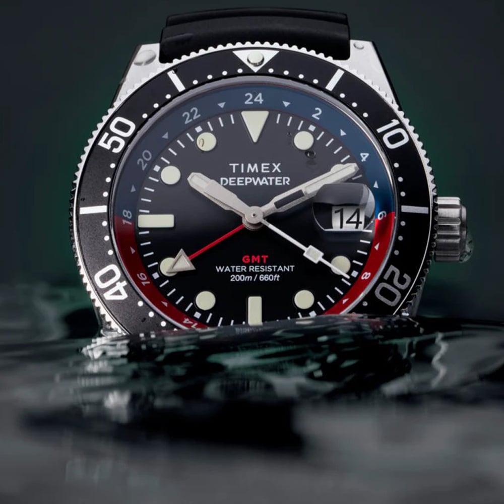 Timex Mens Deepwater Reef GMT Black Watch TW2W75000
