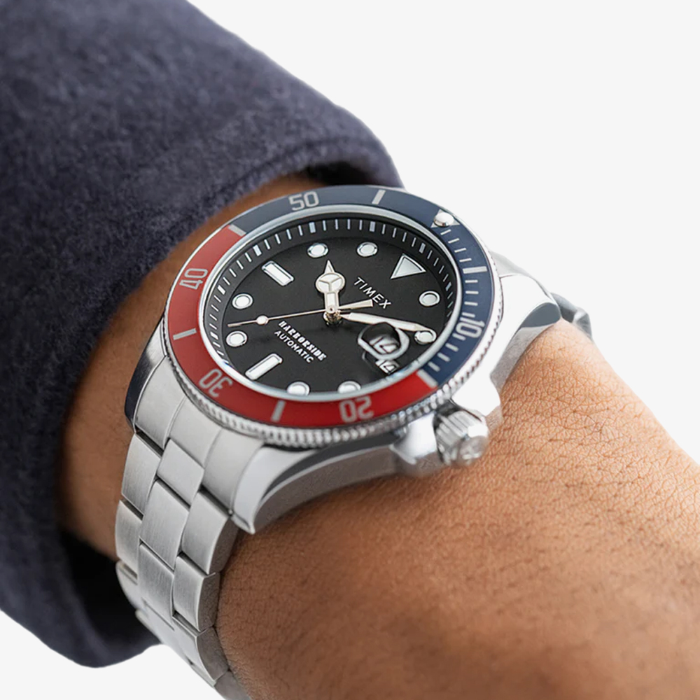 Timex Mens Harborside Red & Blue Stainless Steel Watch TW2V72100