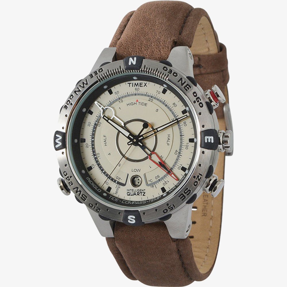 Timex Mens Tide Temp Compass Brown Watch T2N721
