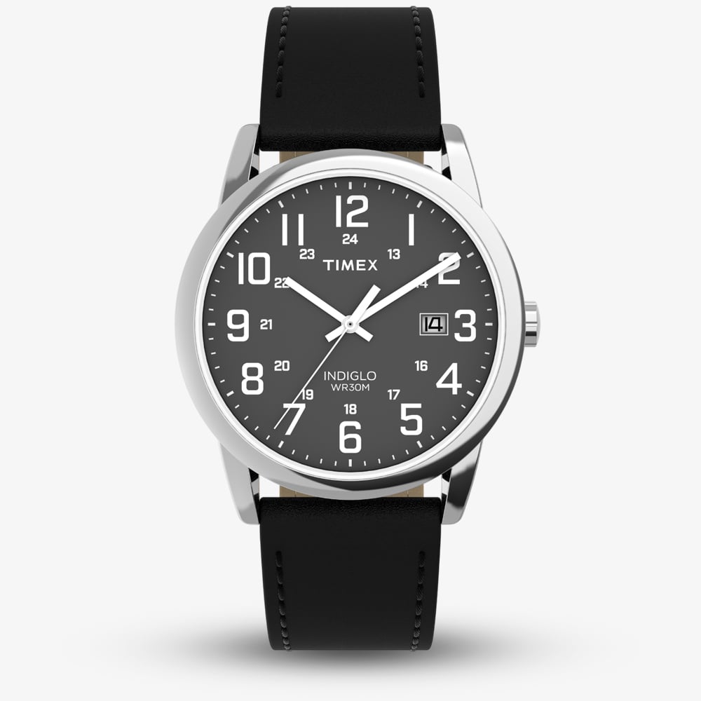 Click to view product details and reviews for Timex Mens Easy Reader Black Dial Black Leather Strap Watch Tw2y12800.