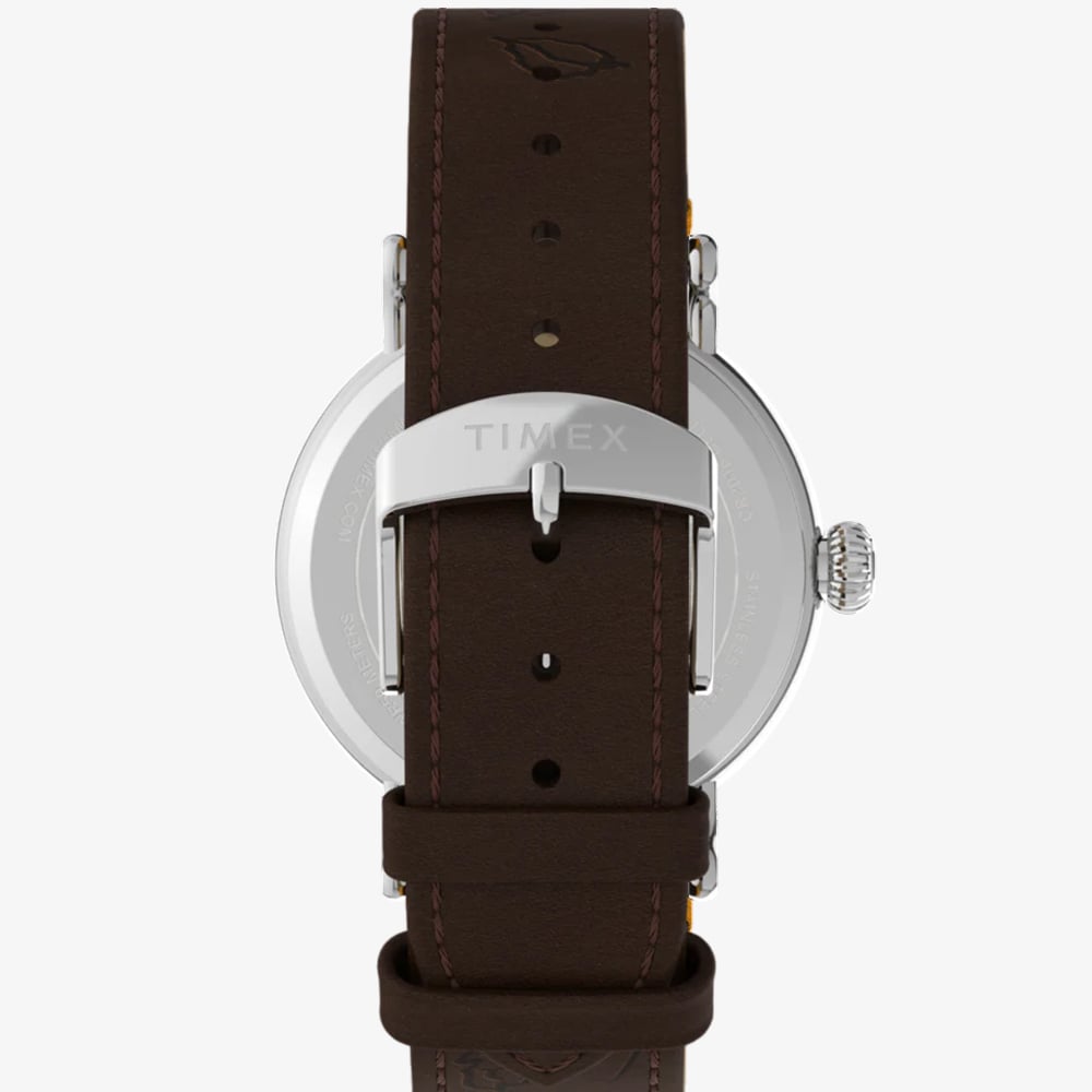Timex Mens X Peanuts Thanksgiving Black Leather Strap Watch TW2W44300