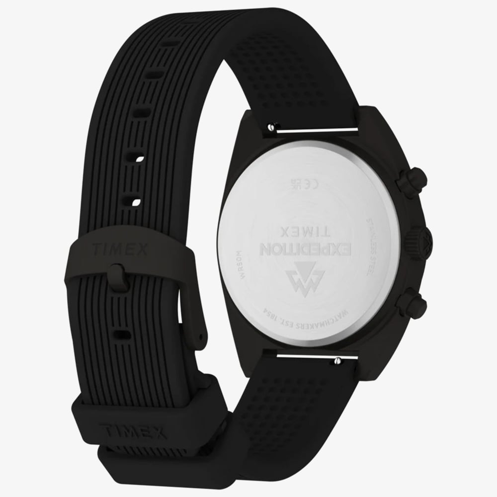 Timex Mens Expendition Capstone Chronograph Black Rubber Strap Watch TW2Y61000