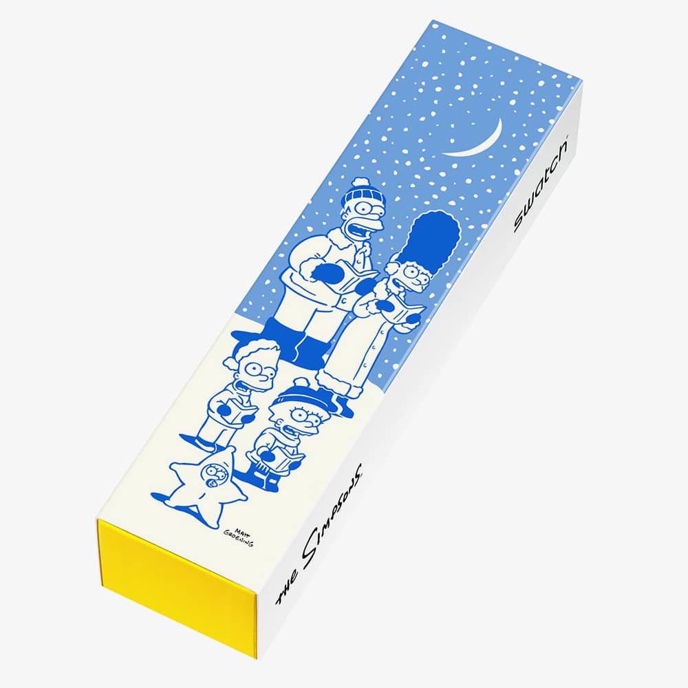 Swatch Simpsons Tidings Of Joy Blue Christmas Watch SO28Z126