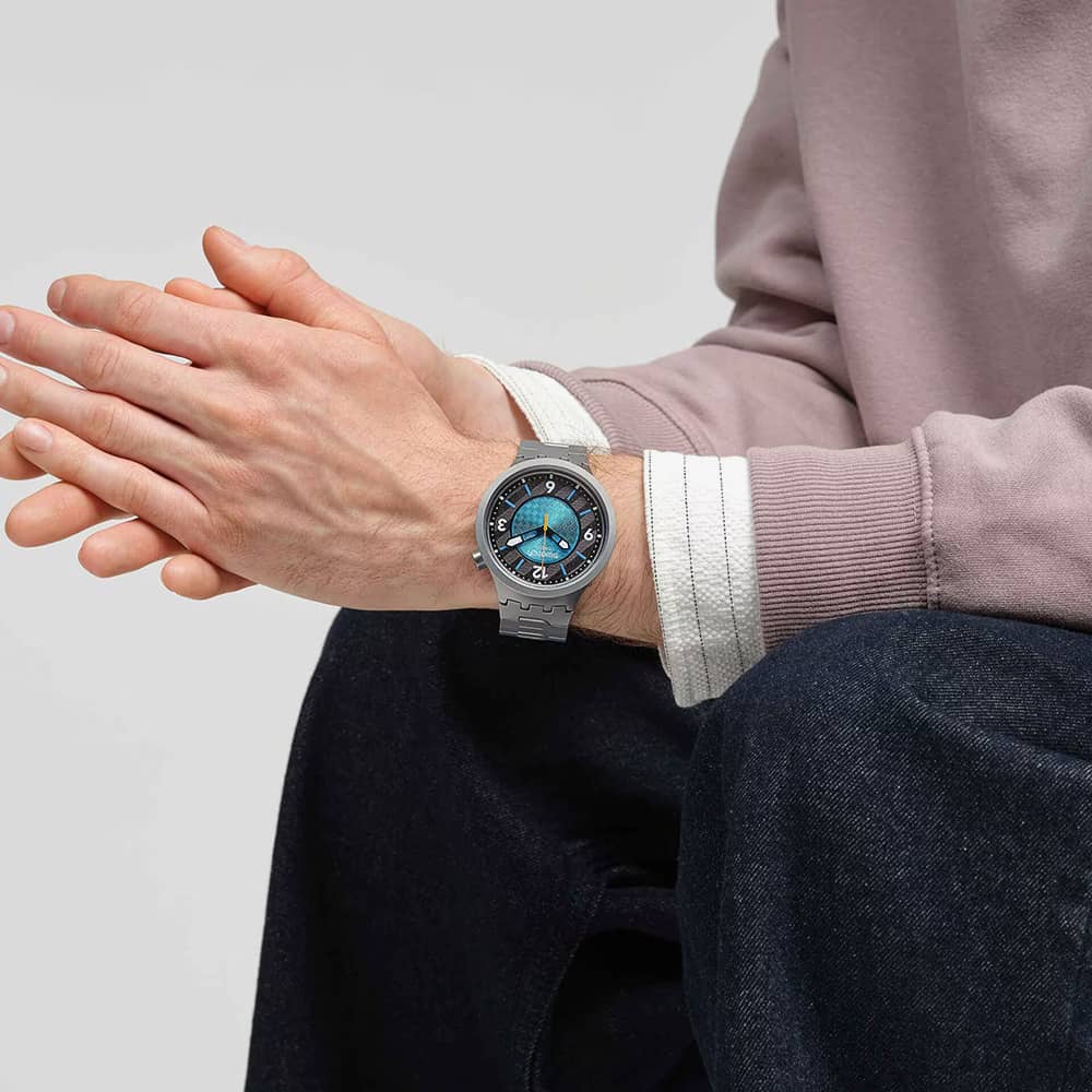 Swatch Power Of Nature Frostbloom Blue & Black Watch SB07S116G