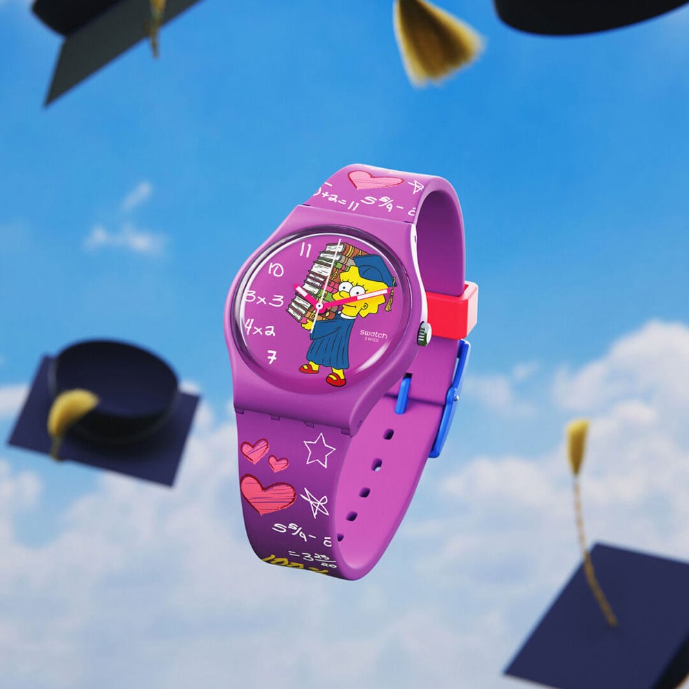Swatch Simpsons Lisa Class Act Purple Watch SO28Z118