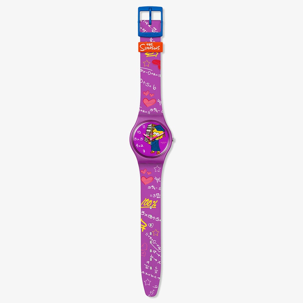 Swatch Simpsons Lisa Class Act Purple Watch SO28Z118
