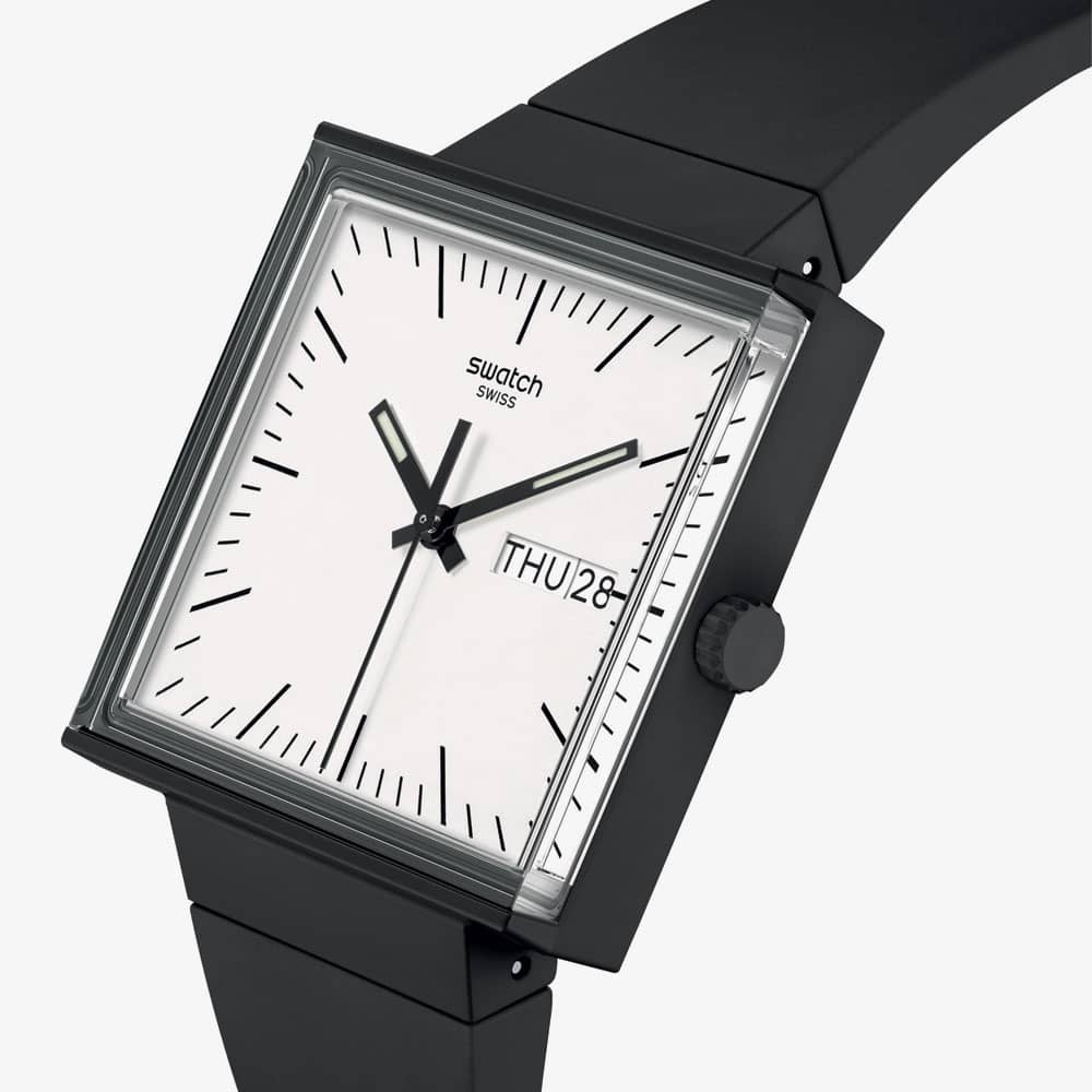 Swatch What If Square Black Watch SO34B700