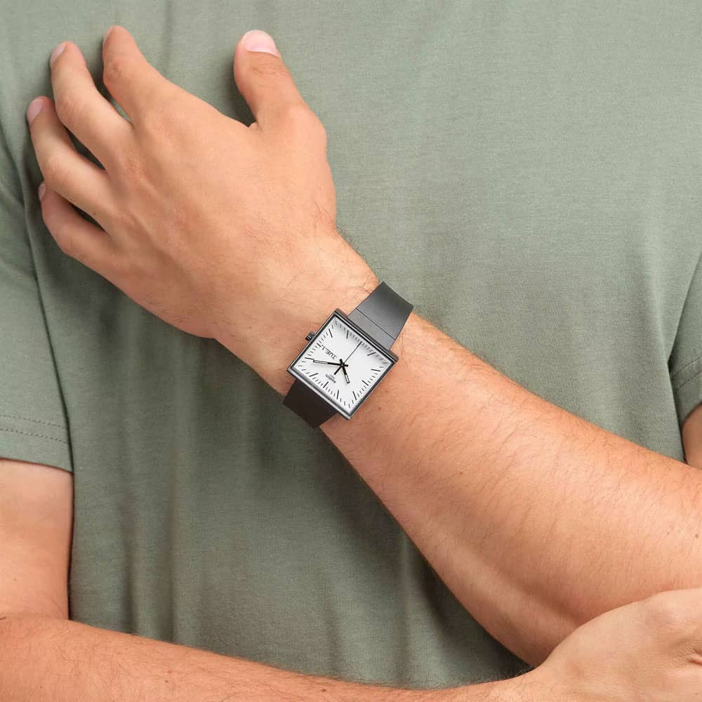 Swatch What If Square Black Watch SO34B700