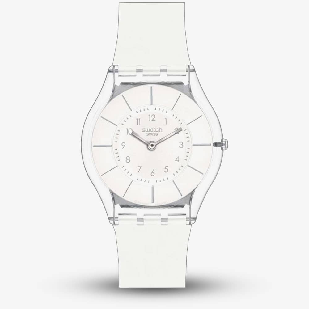 Product photograph of Swatch White Classiness Rubber Strap Watch Ss08k102-s14 from The Jewel Hut