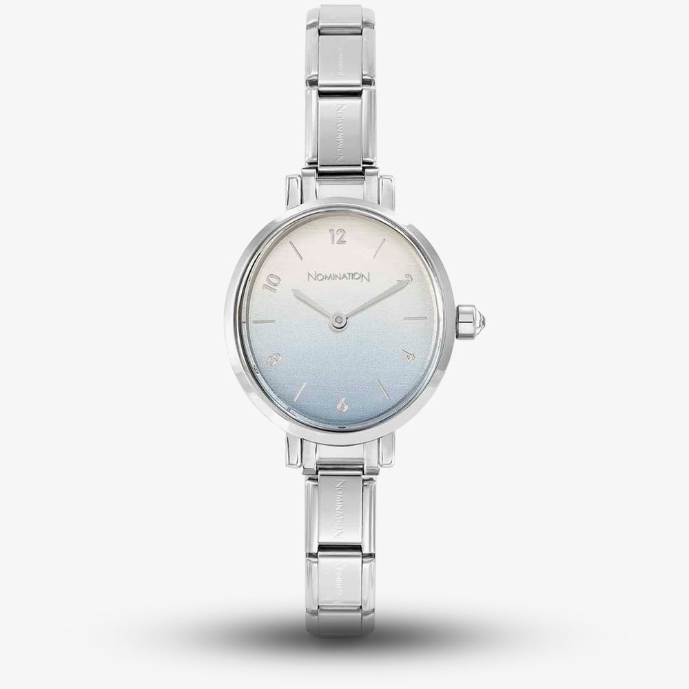 Nomination Silver Paris Oval Blue and White Watch