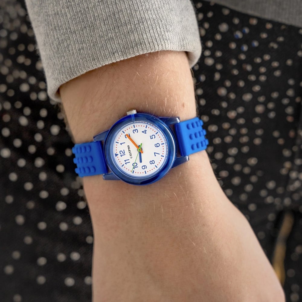 Calypso Girls Dark Blue Rubber Strap Watch K5876/4