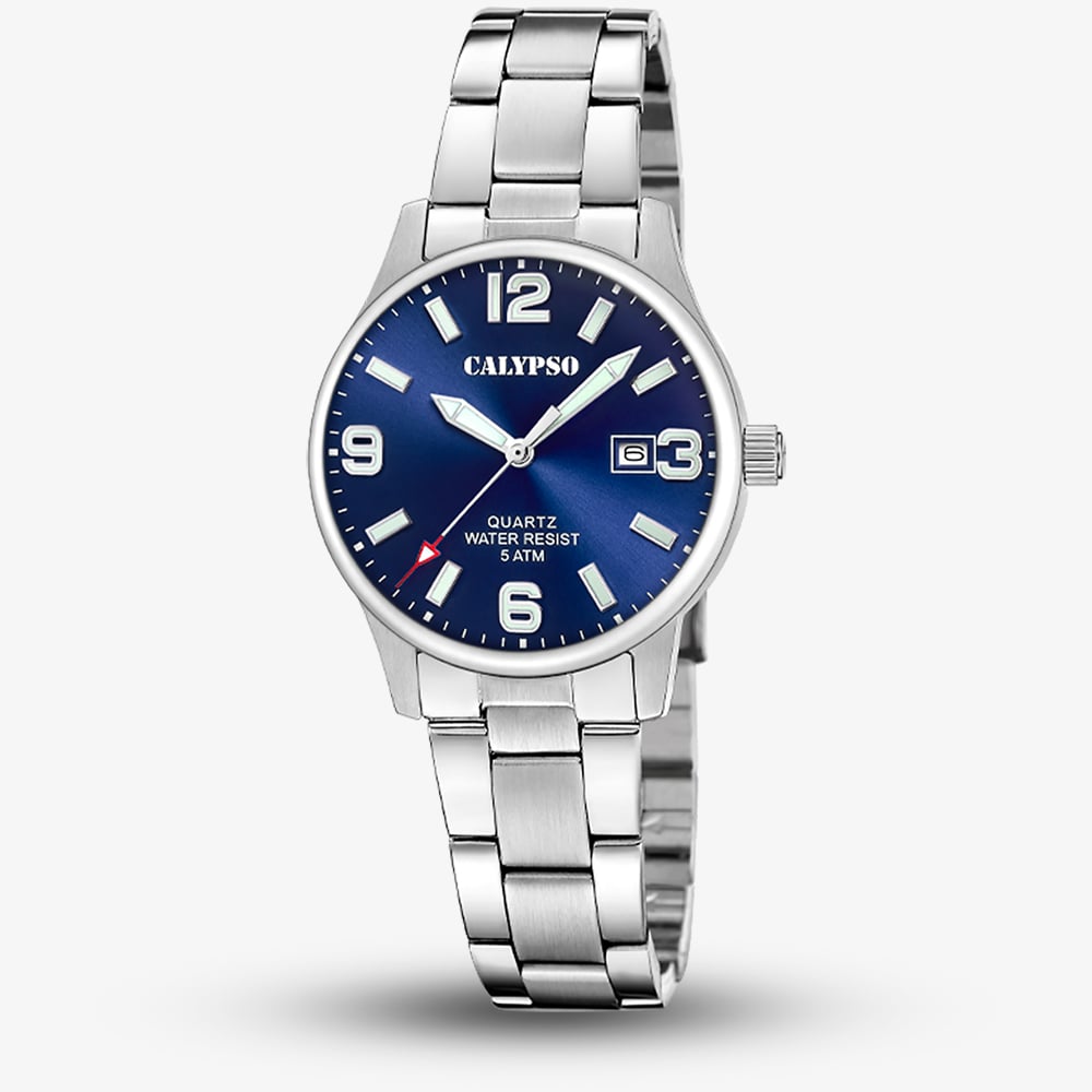 Product photograph of Calypso Ladies Blue Stainless Steel Watch from The Jewel Hut