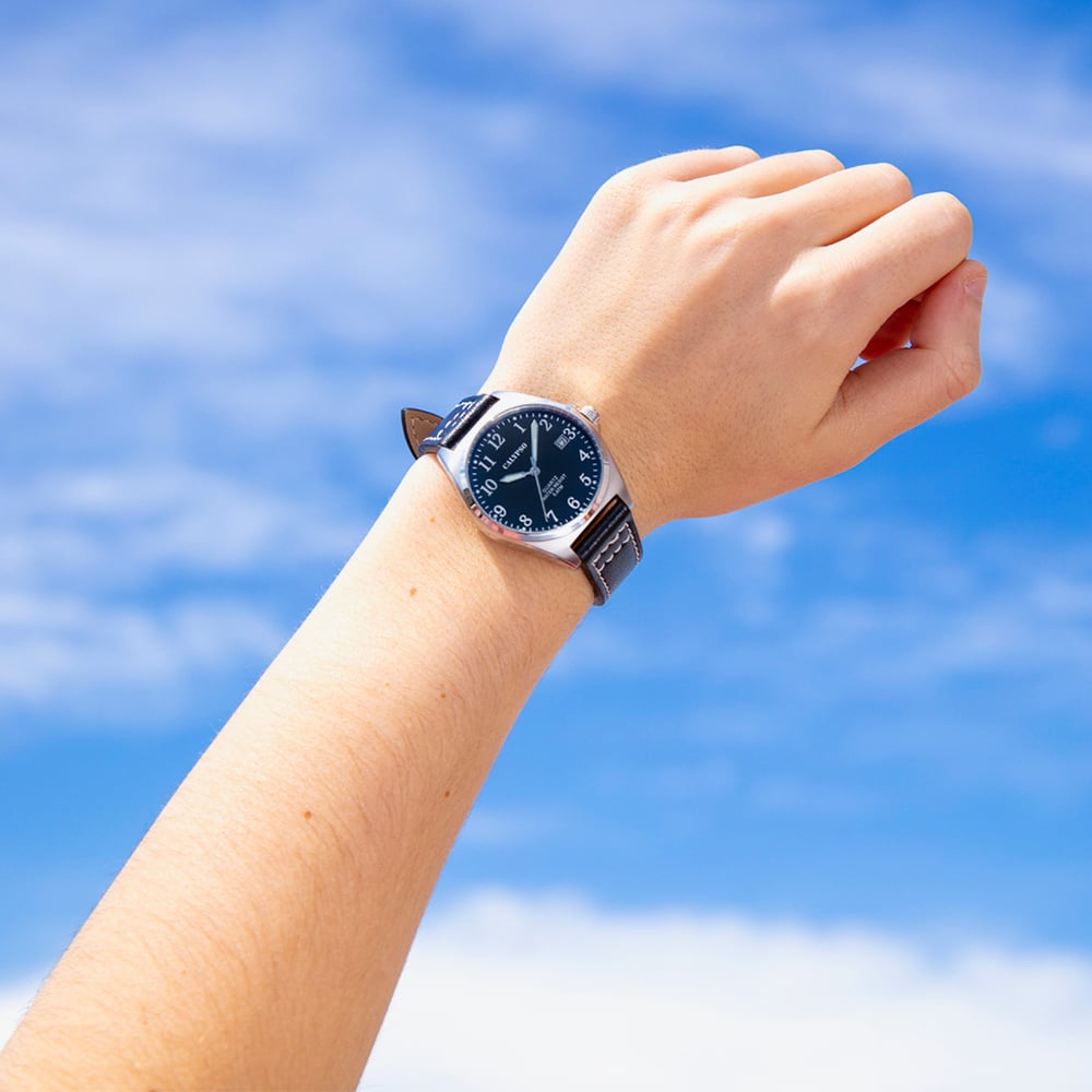 Calypso Ladies Black Leather Strap Watch K5869/4