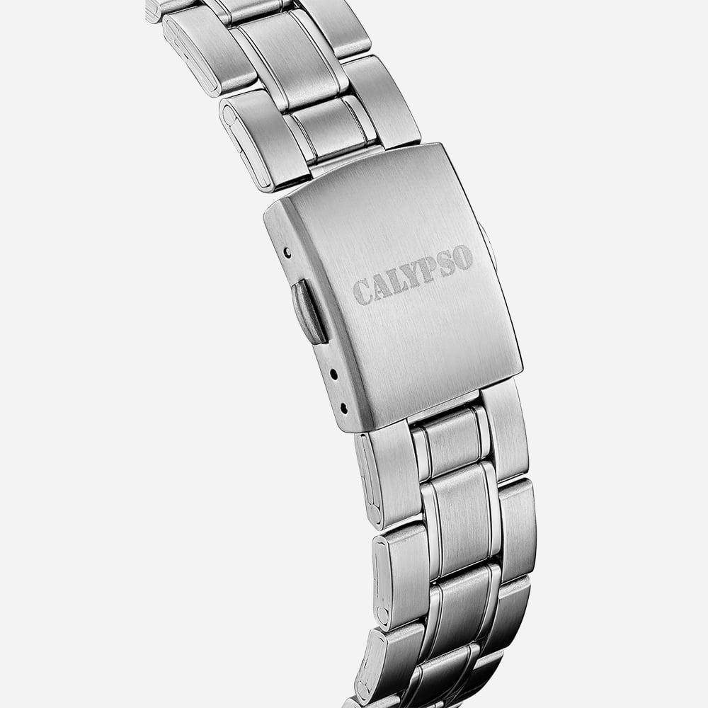 Calypso Mens Silver Stainless Steel Watch K5872/1
