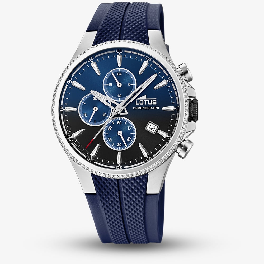 Click to view product details and reviews for Lotus Mens Blue Rubber Strap Blue Chronograph Watch L18621 B. Click to view product details and reviews for Lotus Mens Blue Rubber Strap Blue Chronograph Watch L18621 B.