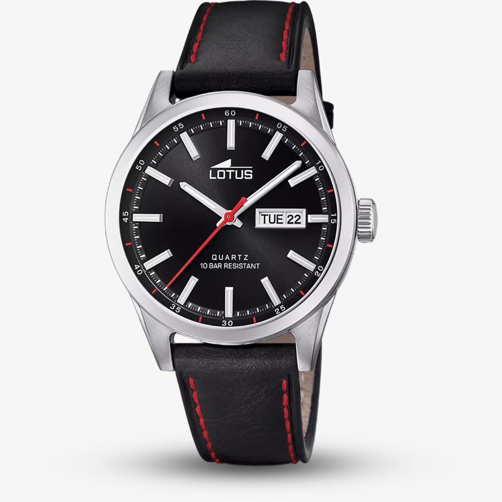 Lotus Mens Classic Black Leather Strap Watch L18671/4
