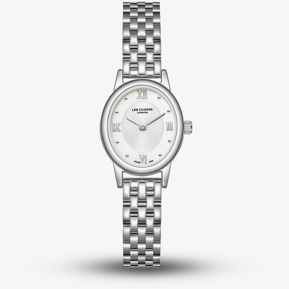 Lee Cooper Ladies White Mother of Pearl Dial Oval Bracelet Watch LC08461.320