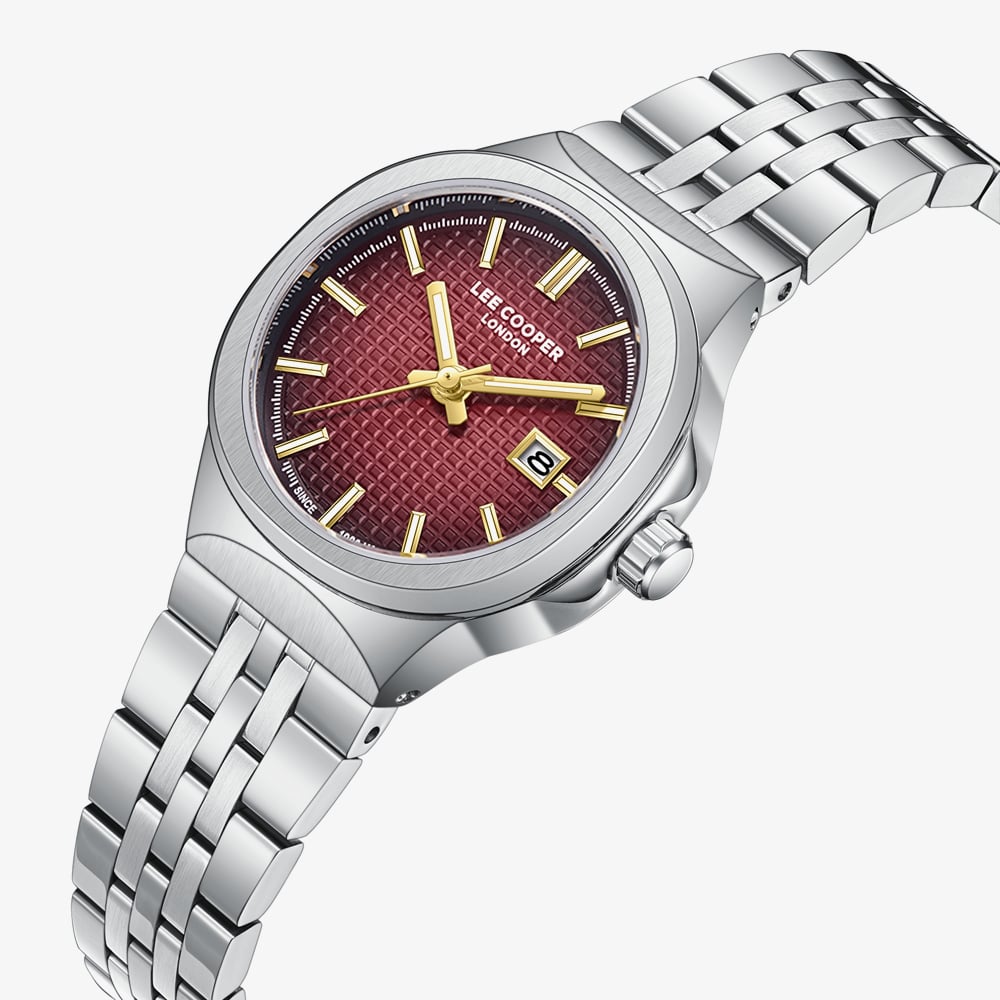 Lee Cooper Ladies Red Dial Bracelet Watch LC08394.380