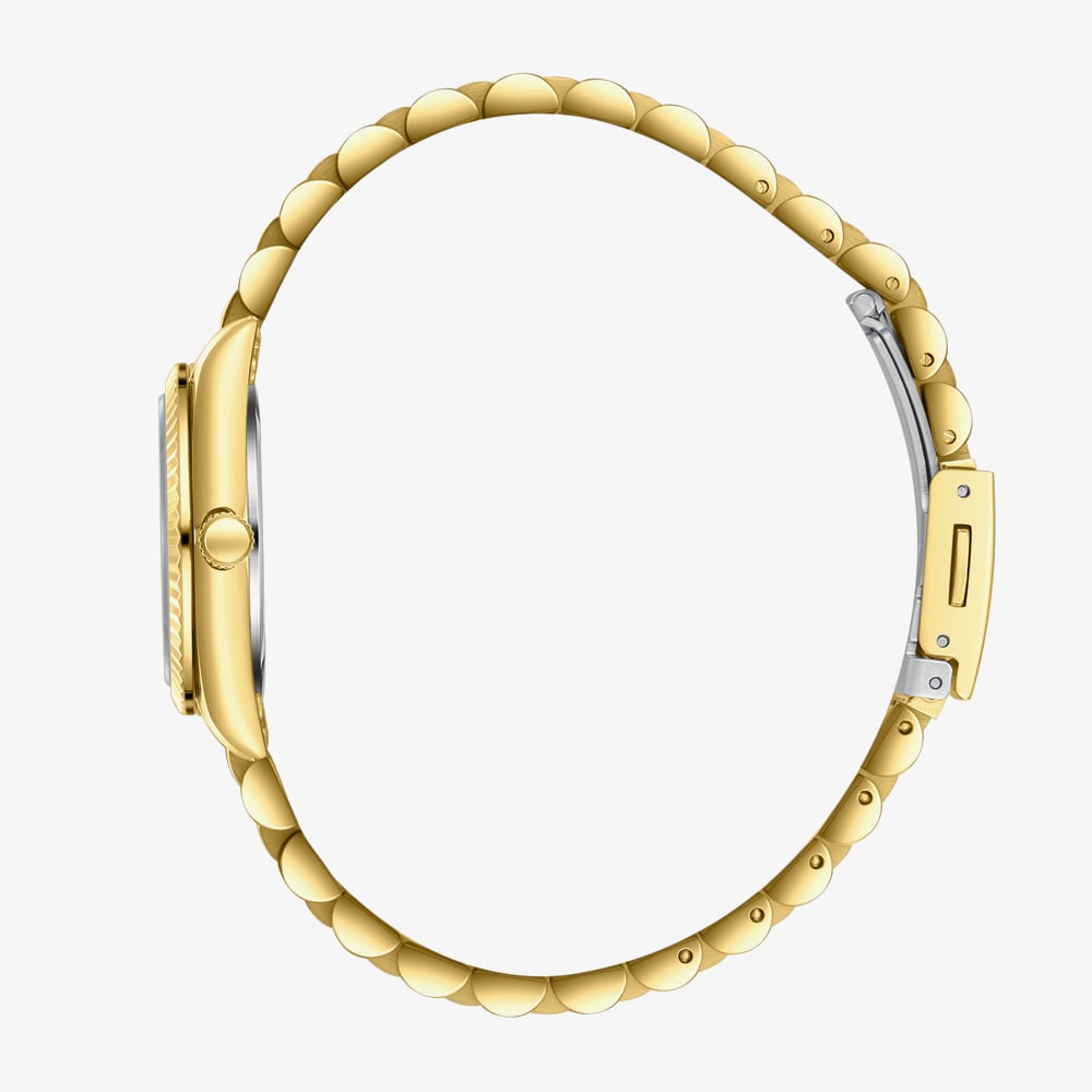 Lee Cooper Ladies Green Mother of Pearl Dial Golden Bracelet Watch LC08303.170