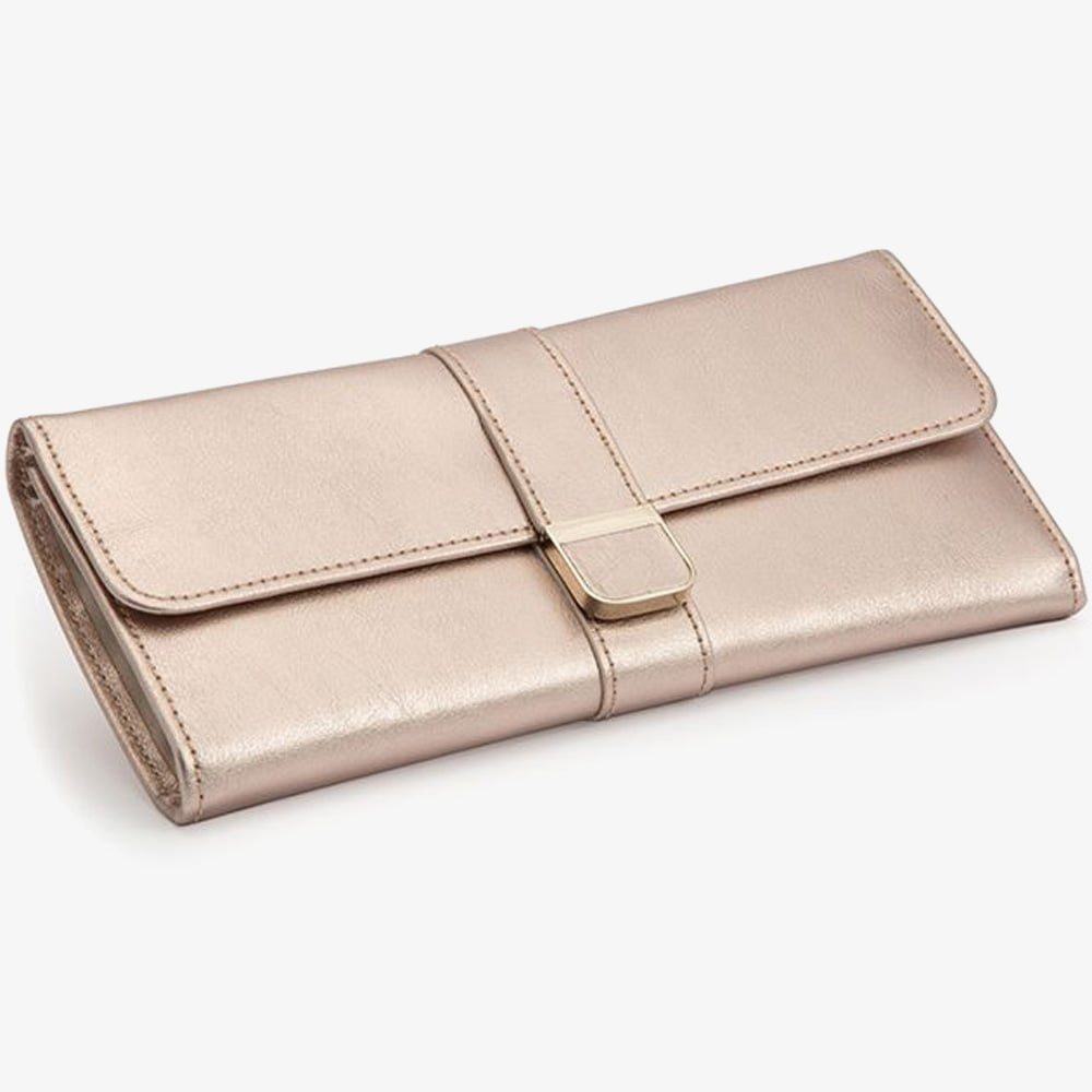 WOLF Palermo Rose Gold Tone Jewellery Roll 213416