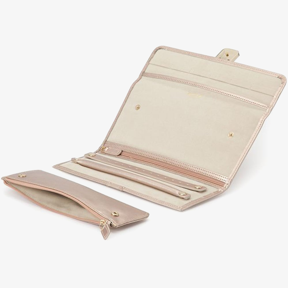 WOLF Palermo Rose Gold Tone Jewellery Roll 213416