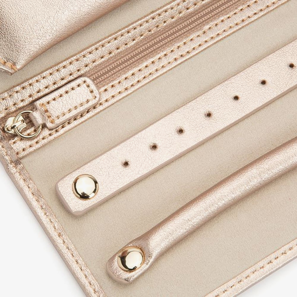 WOLF Palermo Rose Gold Tone Jewellery Roll 213416