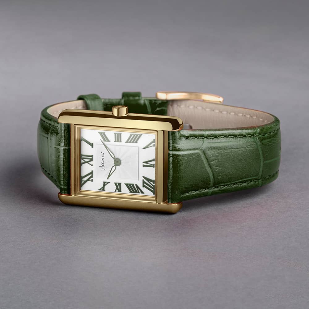 Accurist Rectangle Ladies Green Watch 71003
